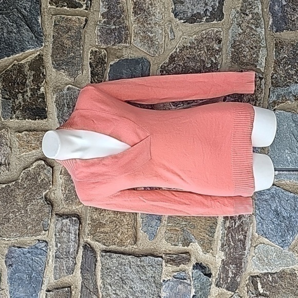 J CREW Collection Orange Italian Cashmere V Neck Pullover Sweater Sz S - Picture 1 of 7